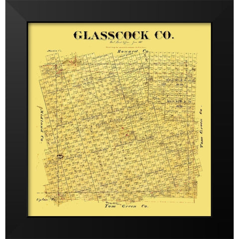 Glasscock County Texas - 1887 Black Modern Wood Framed Art Print by Unknown