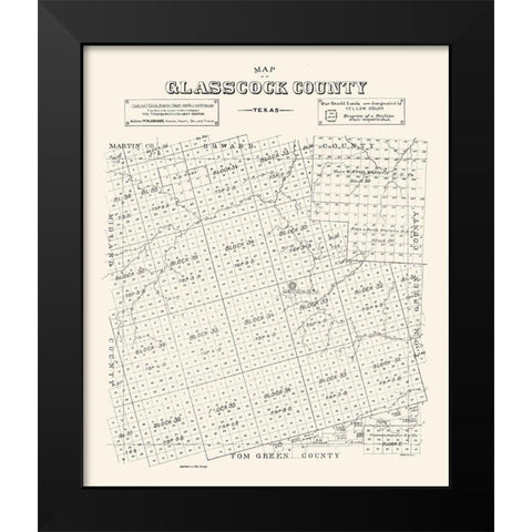 Glasscock County Texas - 1890 Black Modern Wood Framed Art Print by Unknown