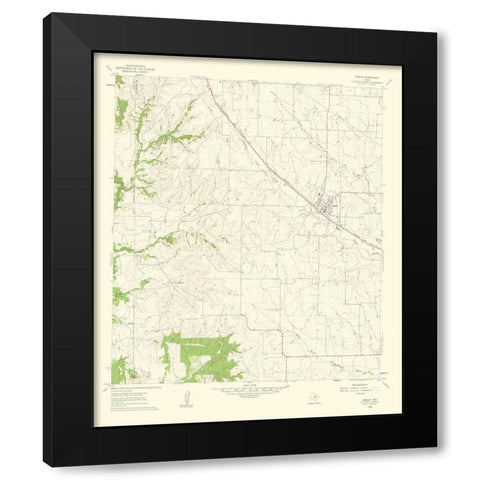 Godley Texas Quad - USGS 1963 Black Modern Wood Framed Art Print by USGS