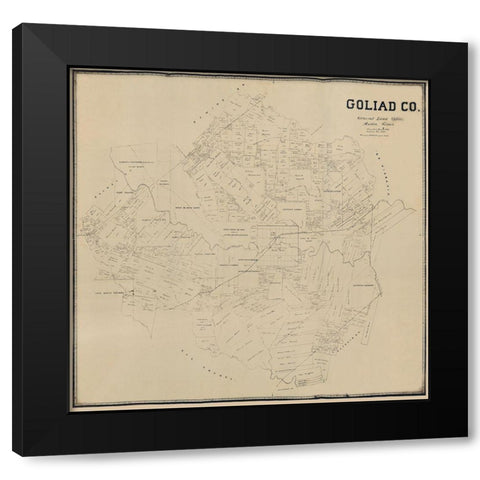 Goliad County Texas -1896 Black Modern Wood Framed Art Print with Double Matting by Unknown