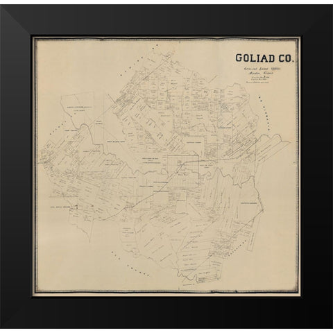Goliad County Texas -1896 Black Modern Wood Framed Art Print by Unknown