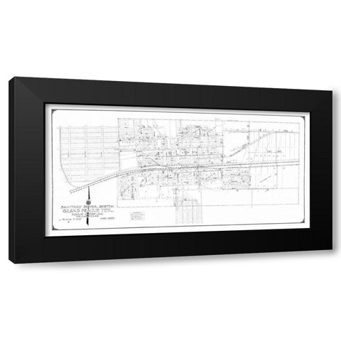 Grand Prairie Texas Sewer System - Koch 1923 Black Modern Wood Framed Art Print by Koch