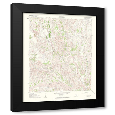 Griffin Ranch Texas Quad - USGS 1963 Black Modern Wood Framed Art Print with Double Matting by USGS