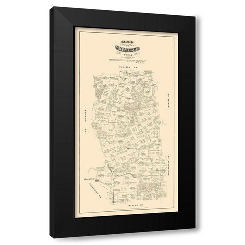 Grimes County Texas - Walsh 1880 Black Modern Wood Framed Art Print with Double Matting by Walsh