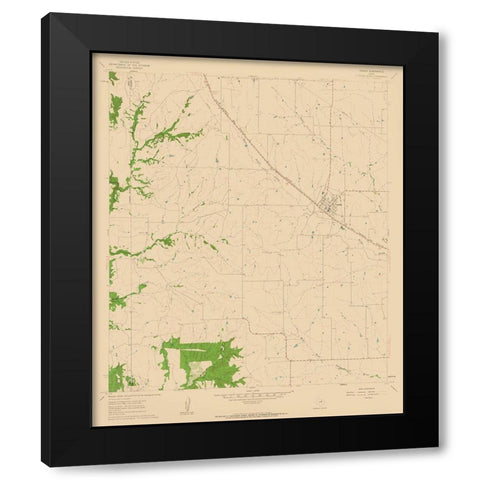 Godley Texas Quad - USGS 1961 Black Modern Wood Framed Art Print with Double Matting by USGS