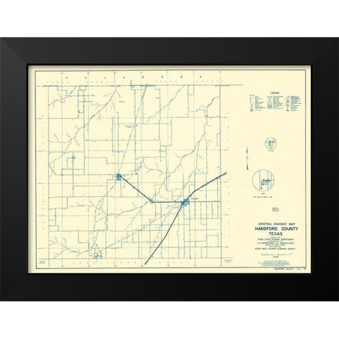 Hansford Texas - Highway Dept 1940 Black Modern Wood Framed Art Print by Highway Dept