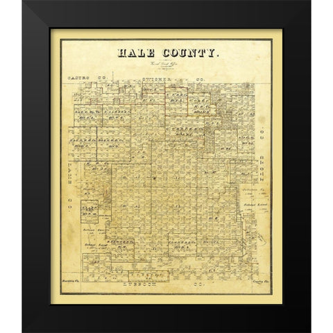 Hale County Texas - 1895 Black Modern Wood Framed Art Print by Unknown