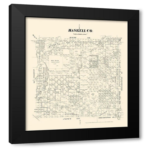 Haskell County Texas - Walsh 1879 Black Modern Wood Framed Art Print with Double Matting by Walsh
