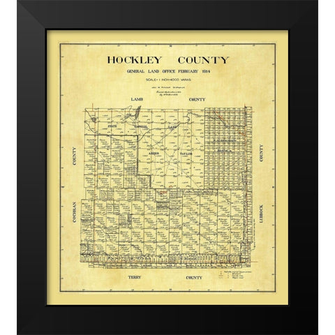 Hockley County Texas - Pritchett 1914 Black Modern Wood Framed Art Print by Pritchett