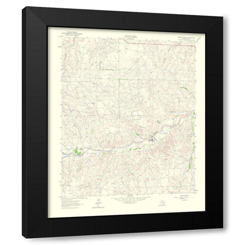 Hudgens Ranch Texas Quad - USGS 1965 Black Modern Wood Framed Art Print with Double Matting by USGS