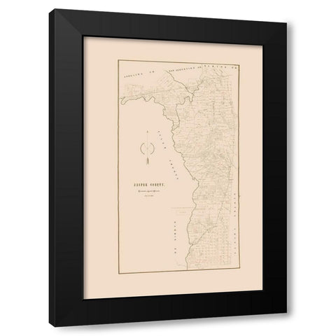 Jasper County Texas - 1898 Black Modern Wood Framed Art Print with Double Matting by Unknown