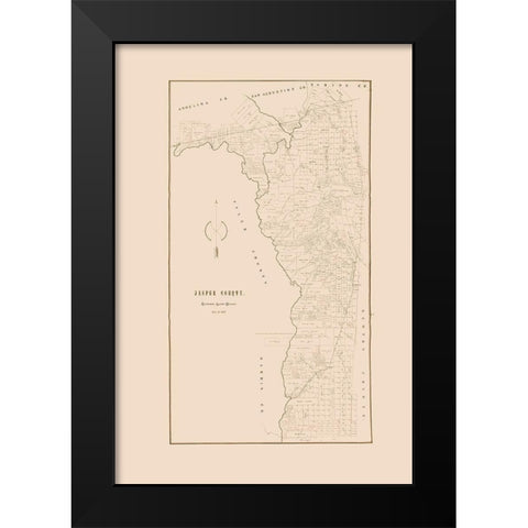 Jasper County Texas - 1898 Black Modern Wood Framed Art Print by Unknown
