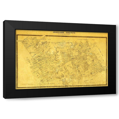Johnson County Texas - Martin 1857  Black Modern Wood Framed Art Print with Double Matting by Martin