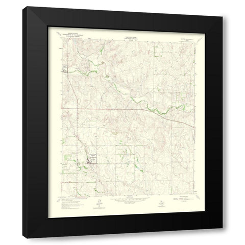 Kelton Texas Quad - USGS 1965 Black Modern Wood Framed Art Print with Double Matting by USGS