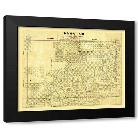 Knox County Texas - Wise 1875  Black Modern Wood Framed Art Print with Double Matting by Wise
