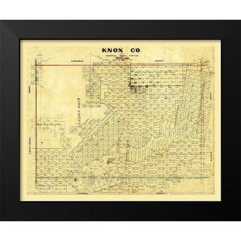 Knox County Texas - Wise 1875  Black Modern Wood Framed Art Print by Wise