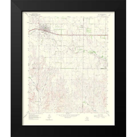 Mcclean Texas Quad - USGS 1967 Black Modern Wood Framed Art Print by USGS
