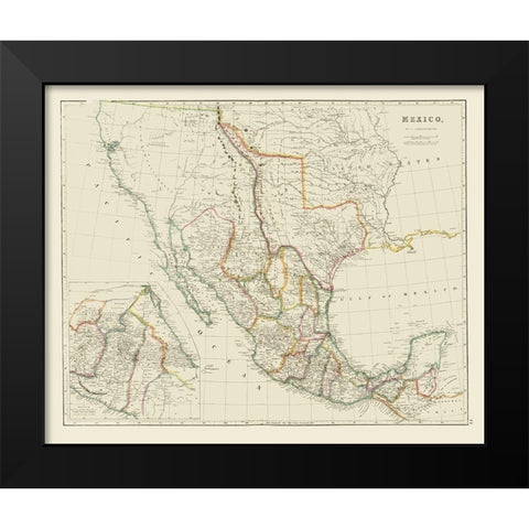 Early Texas - Mexico - Arrowsmith 1844 Black Modern Wood Framed Art Print by Arrowsmith