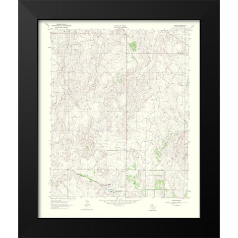 Pakan Texas Quad - USGS 1965 Black Modern Wood Framed Art Print by USGS