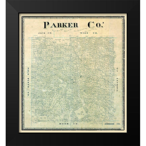 Parker County Texas -1889 Black Modern Wood Framed Art Print by Unknown