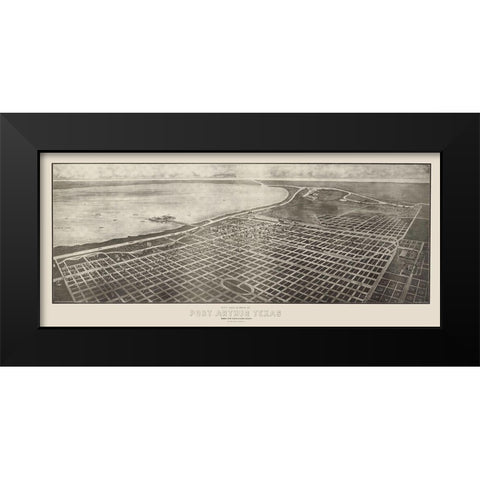 Port Arthur Texas - Glover 1912 Black Modern Wood Framed Art Print by Glover