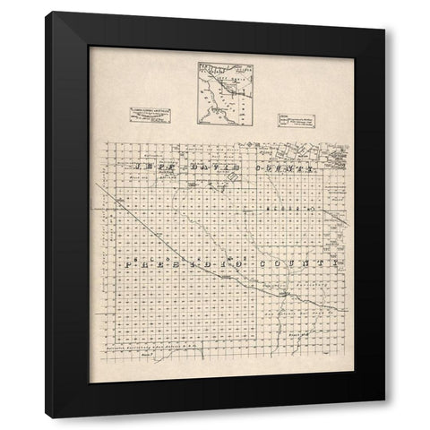 Presidio County Texas - Abrams 1894  Black Modern Wood Framed Art Print with Double Matting by Abrams