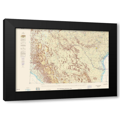 Lower Rio Grande New Mexico Texas Aeronautical Sht Black Modern Wood Framed Art Print by USAF