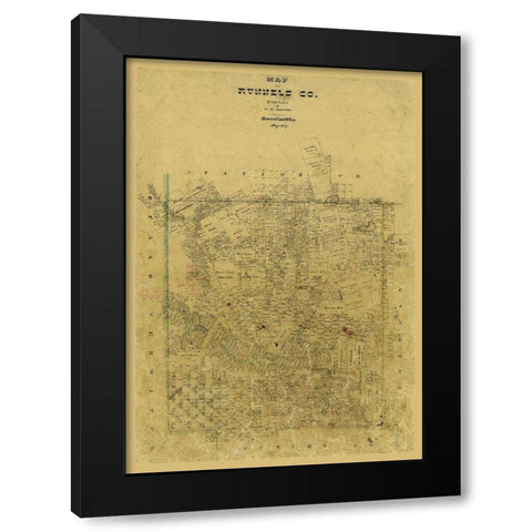 Runnels County Texas - Brown 1867  Black Modern Wood Framed Art Print with Double Matting by Brown