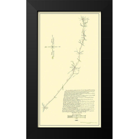 San Antonio To Laredo - 1865 Black Modern Wood Framed Art Print by Roessler