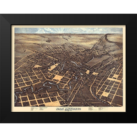 San Antonio Texas - 1873 Black Modern Wood Framed Art Print by Unknown