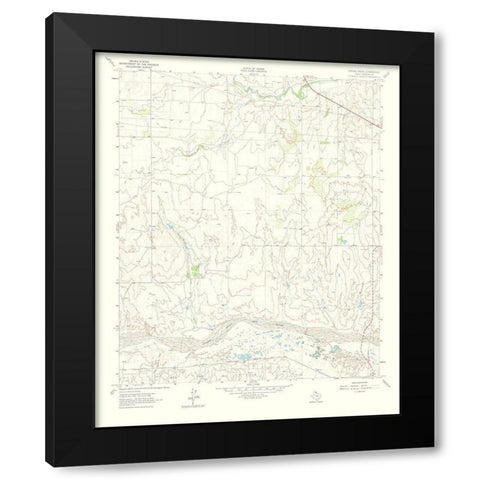 Spring Creek Texas Quad - USGS 1973 Black Modern Wood Framed Art Print with Double Matting by USGS