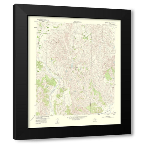 Spencer Lake Texas Quad - USGS 1960 Black Modern Wood Framed Art Print with Double Matting by USGS
