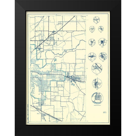 Tarrant Texas - 1936 Black Modern Wood Framed Art Print by Unknown