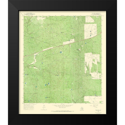 Tios Creek Texas Quad - USGS 1965 Black Modern Wood Framed Art Print by USGS