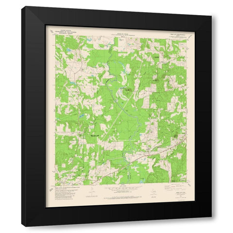 Todd City Texas Quad - USGS 1982 Black Modern Wood Framed Art Print by USGS