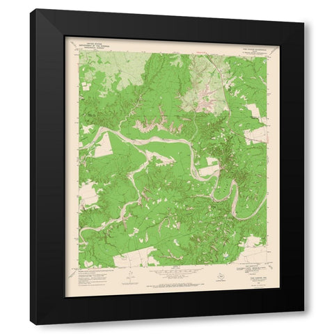 Tige Canyon Texas Quad - USGS 1969 Black Modern Wood Framed Art Print with Double Matting by USGS