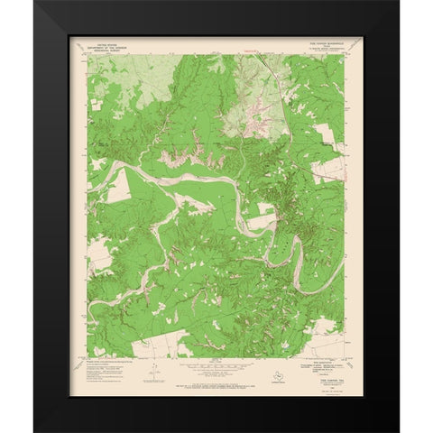 Tige Canyon Texas Quad - USGS 1969 Black Modern Wood Framed Art Print by USGS