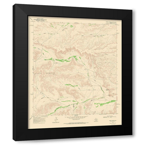 Toms Canyon Texas Quad - USGS 1968 Black Modern Wood Framed Art Print with Double Matting by USGS