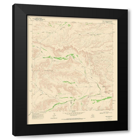 Toms Canyon Texas Quad - USGS 1968 Black Modern Wood Framed Art Print by USGS