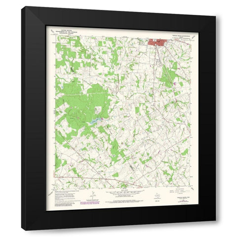 Teague South Texas Quad - USGS 1966 Black Modern Wood Framed Art Print with Double Matting by USGS