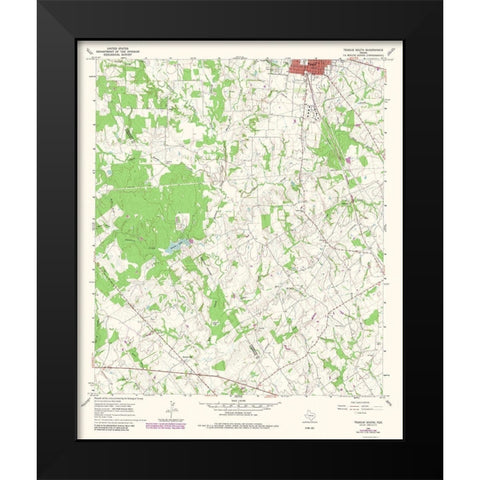 Teague South Texas Quad - USGS 1966 Black Modern Wood Framed Art Print by USGS