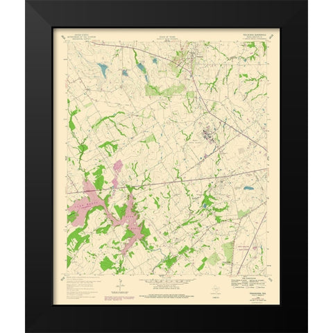 Tehuacana Texas Quad - USGS 1960 Black Modern Wood Framed Art Print by USGS