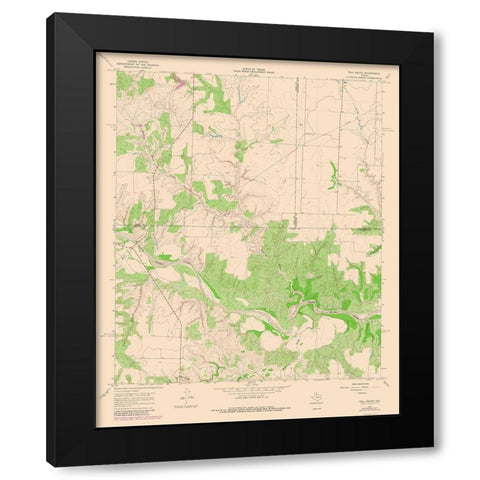 Tell South Texas Quad - USGS 1967 Black Modern Wood Framed Art Print with Double Matting by USGS