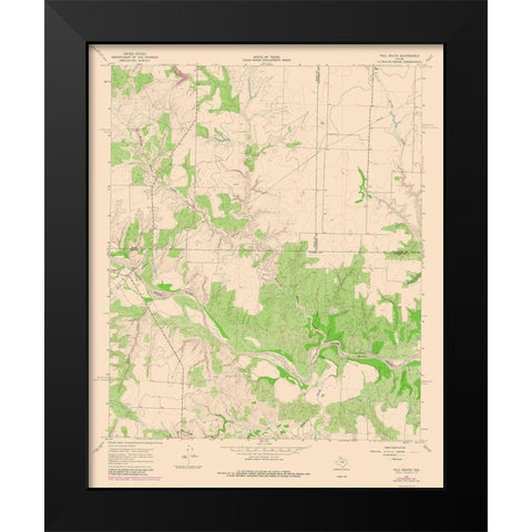 Tell South Texas Quad - USGS 1967 Black Modern Wood Framed Art Print by USGS