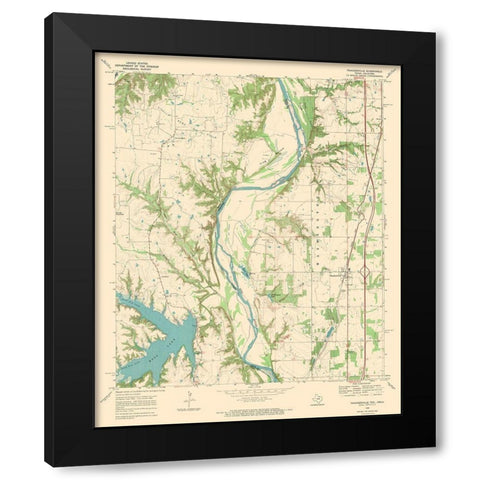 Thackerville Texas Oklahoma Quad - USGS 1968 Black Modern Wood Framed Art Print by USGS