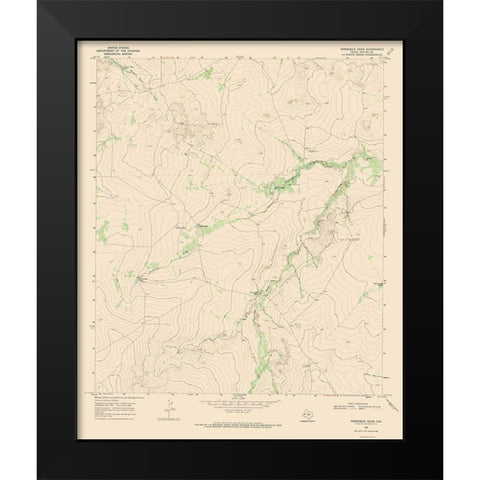 Three Mile Draw Texas Quad - USGS 1968 Black Modern Wood Framed Art Print by USGS