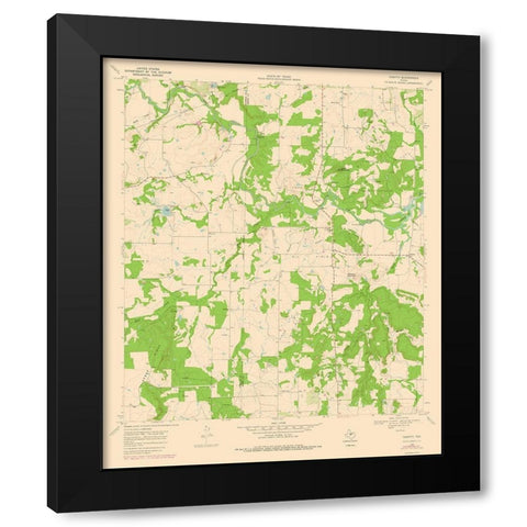 Thrifty Texas Quad - USGS 1969 Black Modern Wood Framed Art Print with Double Matting by USGS