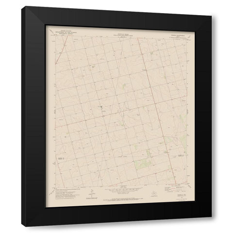 Tenmile Texas Quad - USGS 1970 Black Modern Wood Framed Art Print with Double Matting by USGS