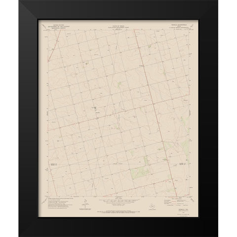 Tenmile Texas Quad - USGS 1970 Black Modern Wood Framed Art Print by USGS