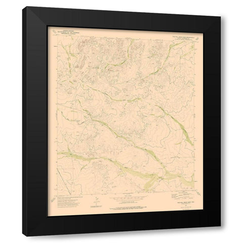 Two Mill Draw East Texas Quad - USGS 1973 Black Modern Wood Framed Art Print with Double Matting by USGS